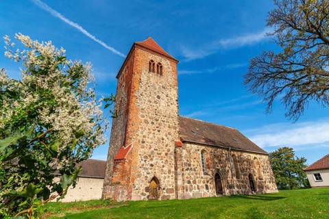 Fieldstone village church in Hohenseefeld, Niederer Fläming, Brandenburg, Germany