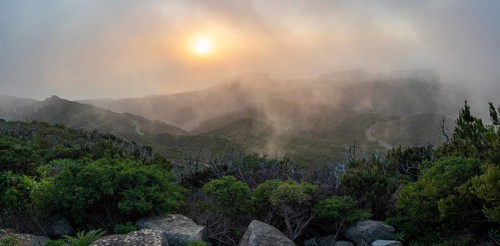 Sunset, view from the mountain Alto de Garajonay, Garajonay National Park, La Gomera, Canary