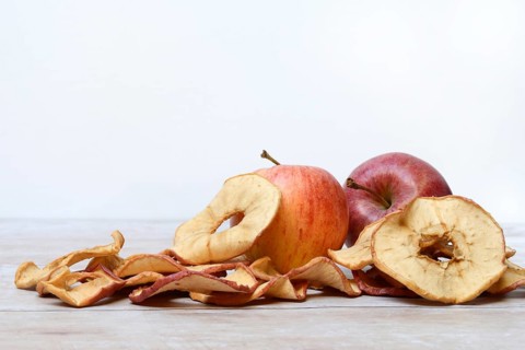 Apples and dried apple rings, dried fruit