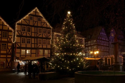 Christmas market in Melsungen, Hesse, Germany