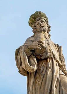 Statues of Saints Cosmas and Damian, Charles Bridge, Prague - Praha, Czech Republic