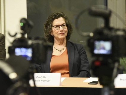 Prof Susan Neiman at a press conference at which she and other academics criticised the definition