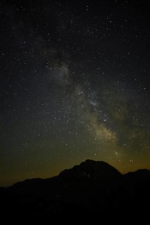 The Milky Way in summer over the Kahlersberg, the highest mountain of the Hagengebirge in the