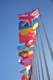 European national flags, British, Ukrainian and Turkish national flags, clipping, series,