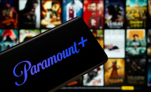 Dhaka, Bangladesh - 17 March 2025: The logo of the paramount+ is displayed on a smartphone screen,