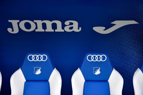 Substitute bench, TSG 1899 Hoffenheim, Logo, Audi, Joma, PreZero Arena, Sinsheim,