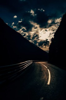 Hahntennjoch pass road in Tyrol in Lechtal, Austria