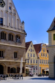 Old town hall, baroque town houses, market square, old town centre, Weißenburg in Bavaria,