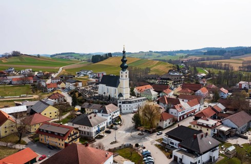 Drone photography, location photography, Waldzell, Innviertel Upper Austria, Austria
