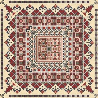 Embroidery Tatreez pattern, Palestinian fashion vector ornament