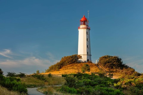 Dornbusch lighthouse, Hiddensee island, Rügen, Pomerania, Mecklenburg-Western Pomerania, Germany,