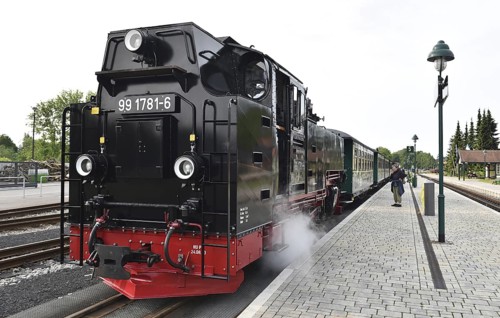 The Raging Roland, narrow-gauge railway, on Rügen, Mecklenburg-Vorpommern, Germany