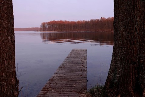 Werbellinsee, end of March, sunset, Brandenburg, Germany