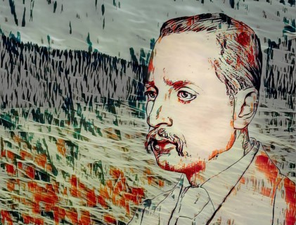Portrait of Rainer Maria Rilke, 1875 – 1926, Austrian poet and novelist, based on a sketch by Emil