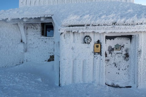 Winter German Weather Service Brocken Harz Germany