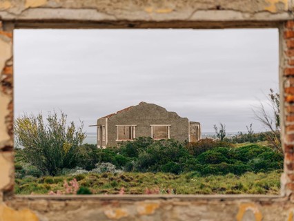 Abandoned administrative buildings, abandoned Swift factory, The Swift refrigerator in Puerto San