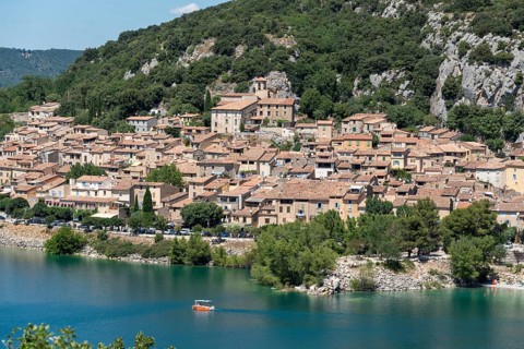 The village of Bauduen on Lac de Sainte-Croix, Gorges du Verdon, Verdon Gorge, Var,