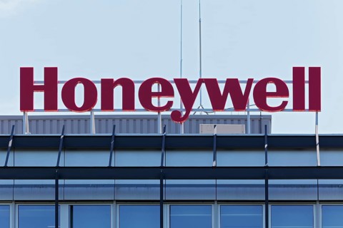 Honeywell, logo on building, American conglomerate, Ratingen, North Rhine-Westphalia, Germany