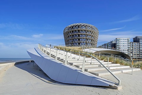 SILT venue housing casino, hotel and restaurant on promenade in seaside resort Middelkerke along