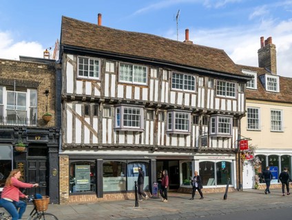 Timber framed Bridge House building, Cambridge School of Visual and Performing Arts, Cambridge,