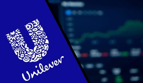 unilever logo is displayed on smartphone. Unilever PLC is a British multinational fast-moving