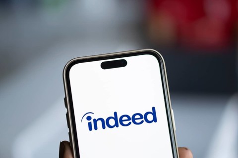 Dhaka, Bangladesh- 08 Nov 2024: Indeed logo is displayed on smartphone