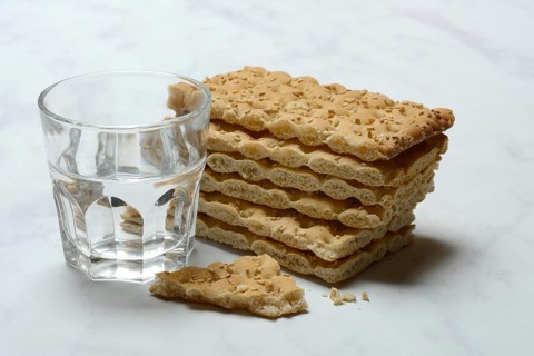 Crispbread and glass of water