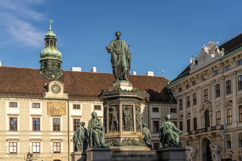 The Emperor Franz Monument on Inner Burgplatz / In the castle of the Hofburg Imperial Palace in