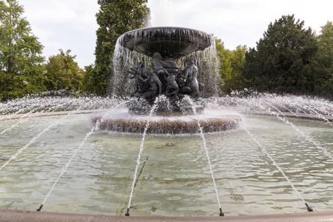 Fountain Still Waters by Robert Diez on Albertplatz, Dresden, Saxony, Germany