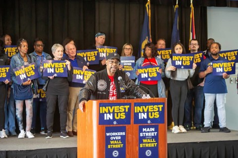 Warren, Michigan USA - 6 May 2025 - Members of the United Auto Workers who work at Stellantis