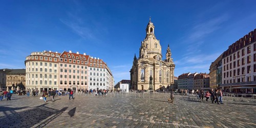 Shopping centre QF Passage, Frauenkirche Dresden, baroque architecture, general architecture,