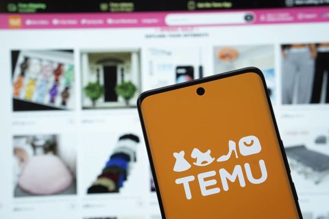Dhaka, Bangladesh - 18 March 2025: The logo of the Temu is displayed on a smartphone screen, and