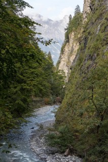 The narrow Tamina Gorge between Bad Pfäfers and Bad Ragaz, St. Gallen, Switzerland