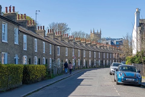 Terraced houses, Lower Park Street, Cambridge, England, Great Britain