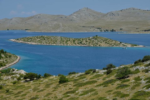 View from Levrnaka island over the Kornati Islands, Adriatic Sea, Kornati Islands National Park,