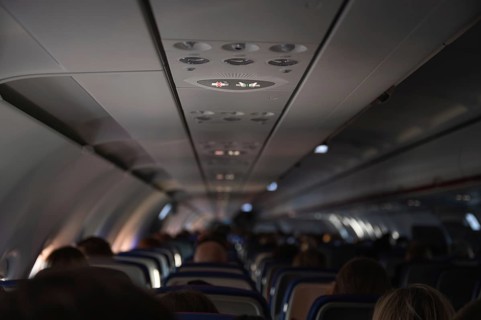 Infographic prohibition of smoking and fastening seat belts on the plane