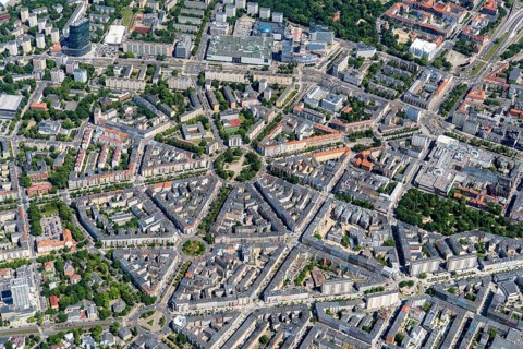 Szczecin, Centrum, roundabout, Plac Grunwaldzki, Pomerania, centre, Szczecin, Pomeranian