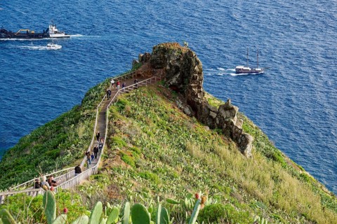 Ponta do Garajau viewpoint at the statue of Christ, Cristo Rei statue, cliffs, tourist attraction,