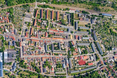 Wriezen, town, district, Märkisch-Oderland, Brandenburg, Germany, aerial view