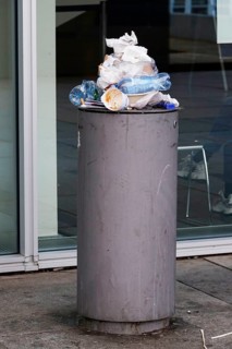 Waste in a rubbish bin, Germany