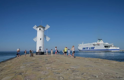 Holidaymaker, Mühlenbake, Stawa Mlyny, ferry Unity Line, Baltic Sea, Swinoujscie, West Pomeranian