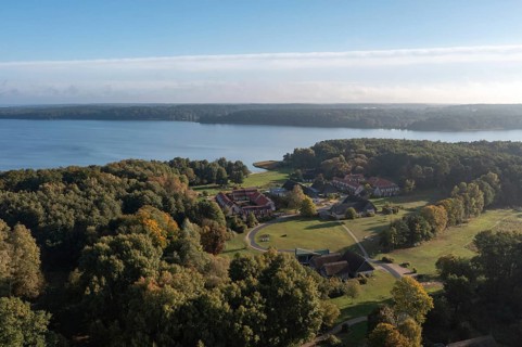 Plauer See, Beech Resort Plauer See, aerial view, Ganzlin, Mecklenburg-Vorpommern, Germany