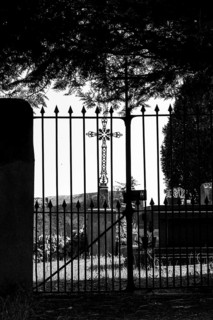 Cross in a cemetery. Esteil village. Livradois-Forez Regional Nature Park. Puy de Dome department.