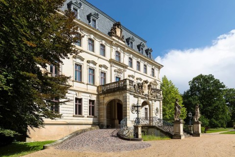 Entrance area of Altdöbern Castle, Upper Spreewald, Brandenburg, Germany