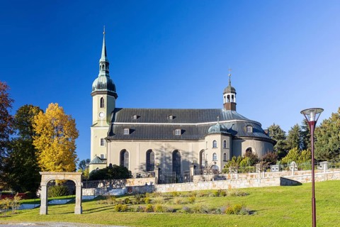 Large baroque church in Ebersbach, Ebersbach-Neugersdorf, Upper Lusatia, Saxony, Germany