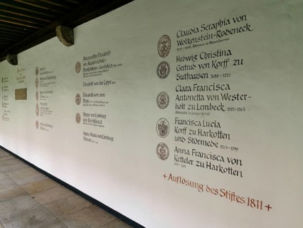 Commemorative plaque of the abbesses, St. Boniface, a former free-world ladies' convent with a