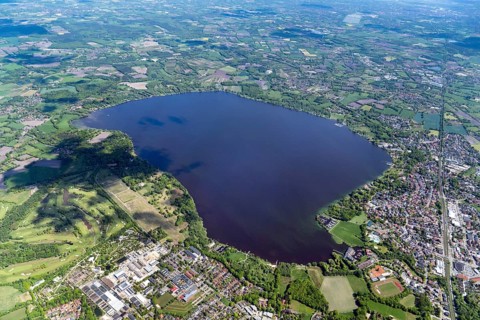 Aerial view, Zwischenahner Meer, lake, Bad Zwischenahn, district Ammerland, Lower Saxony, Germany