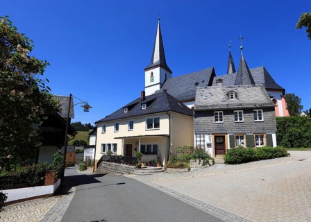The fortified church Zum Heiligen Geist in Grafengehaig. It is one of the best-preserved and oldest