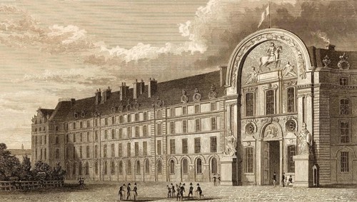 Hôtel national des Invalides, Paris, antique steel engraved print, 1831