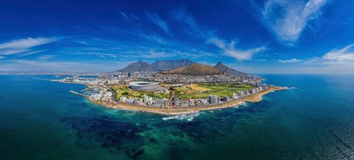 Landscape, South Africa, Table Mountain, Buildings, City, View of Cape Town, Cape Town, Western